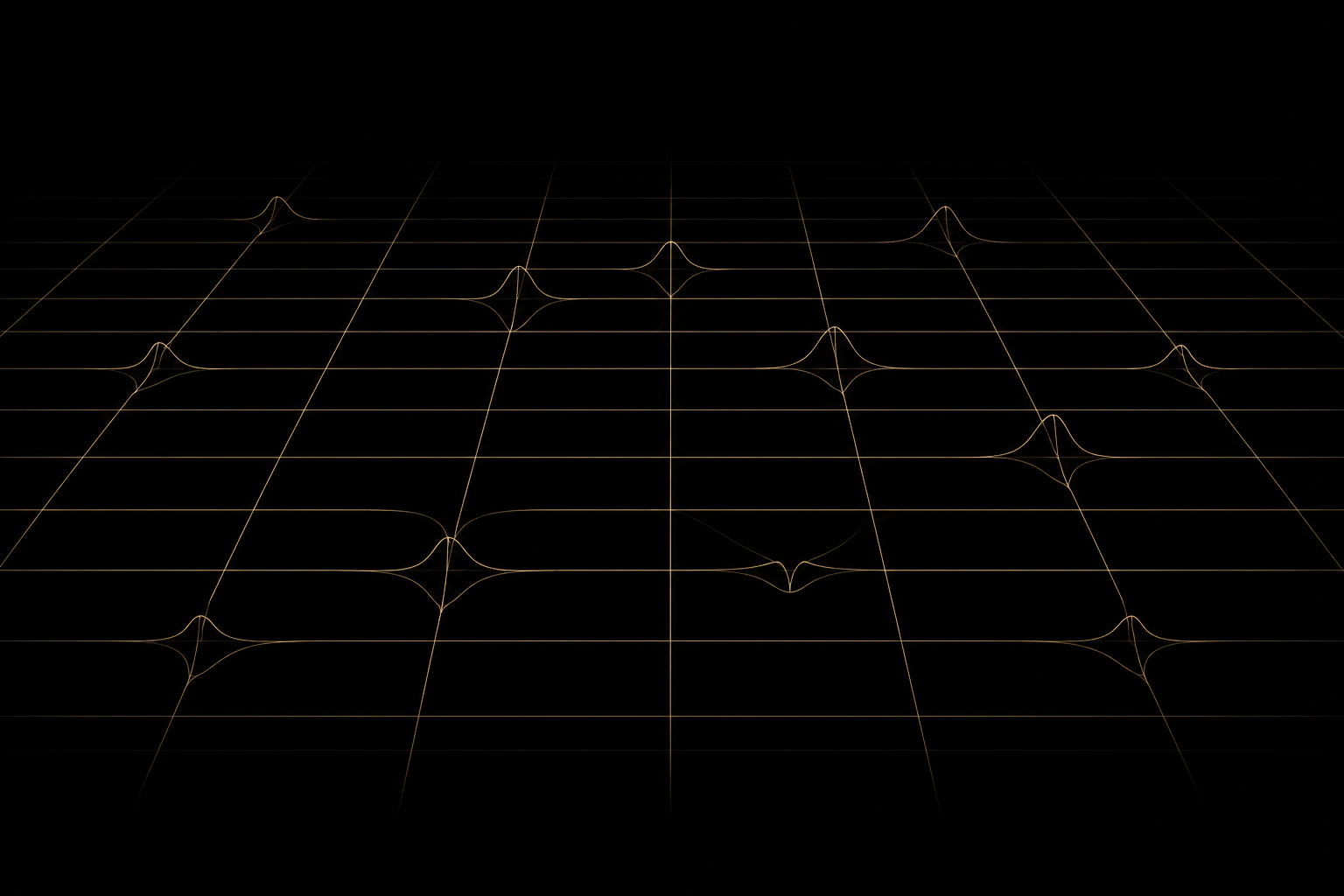 Diagrama de uma grade de espaço-tempo em perspectiva com pequenas flutuações e picos representando a energia de ponto zero